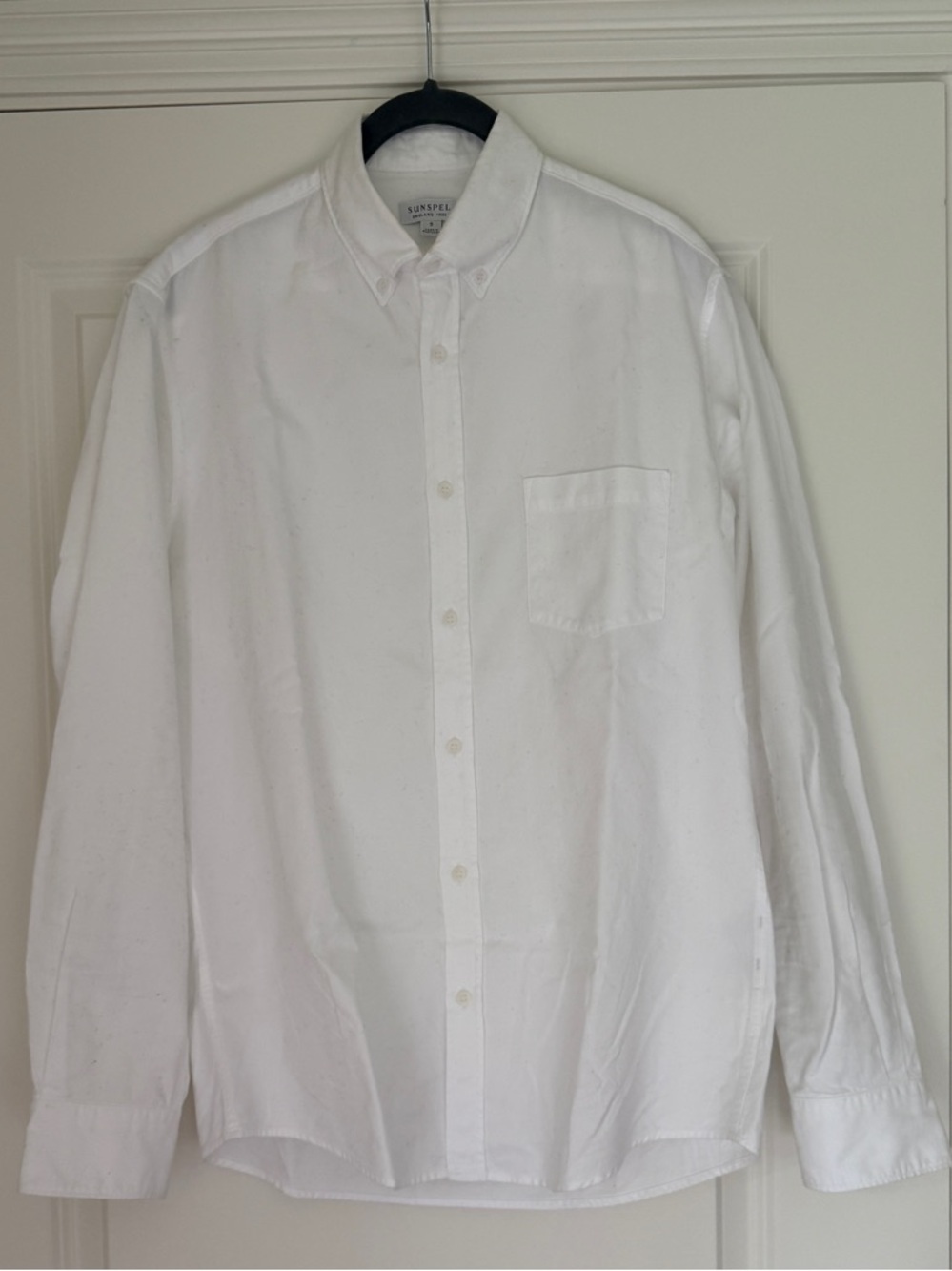 Sunspel Men’s White Button-Down Oxford Shirt